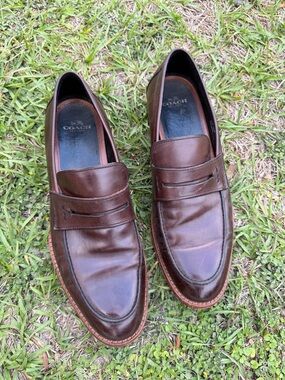 Coach Men’s Dark Brown Leather Penny Loafers